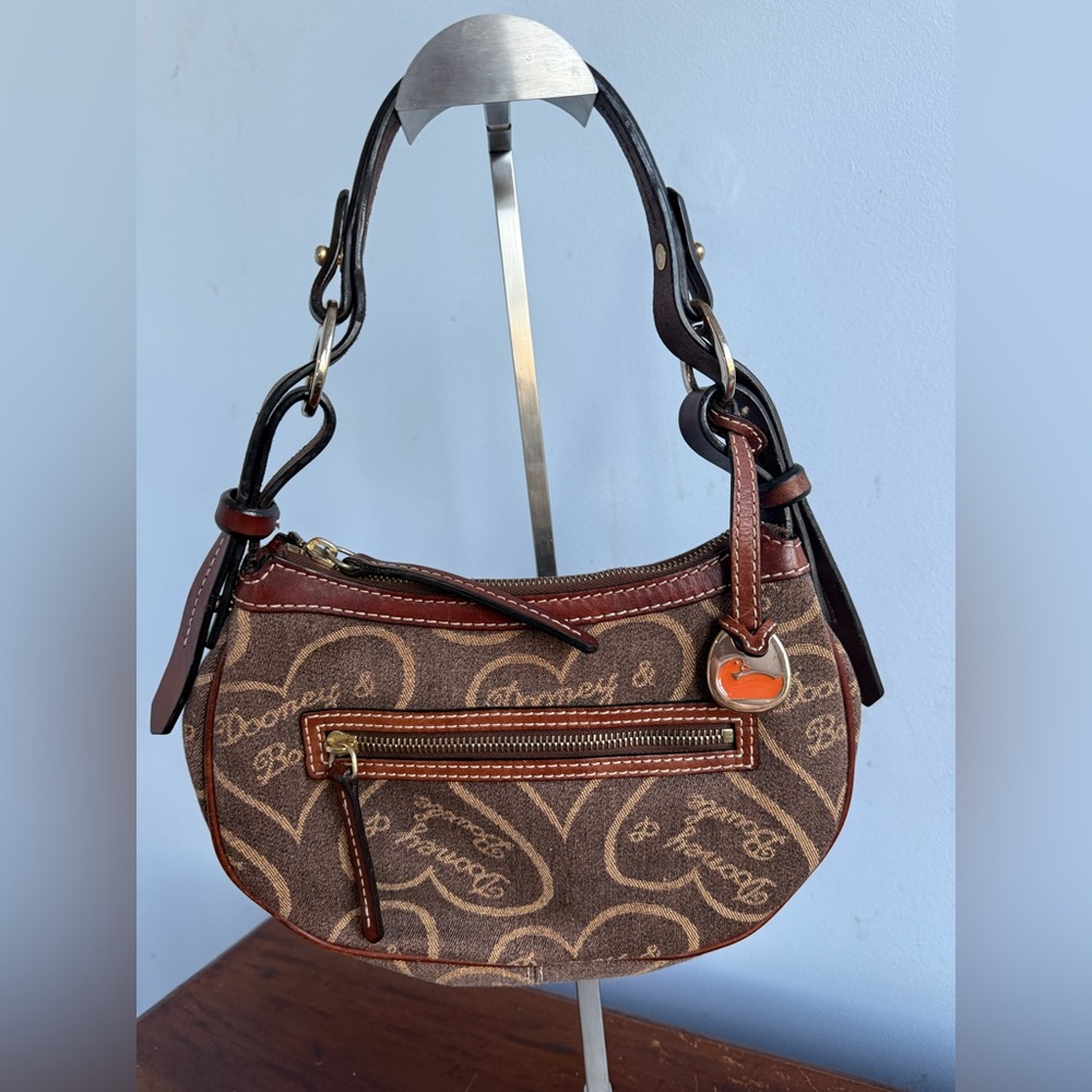 Dooney & Bourke Brown Heart Shoulder Bag
